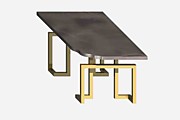 Эскиз кофейного столика из мрамора и металла
